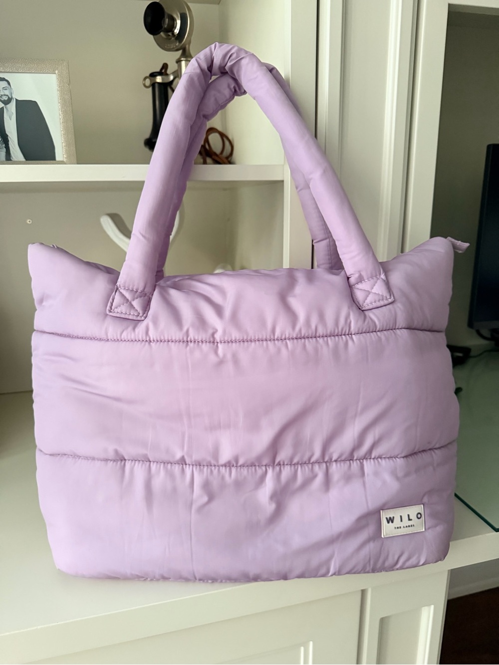 WILO THE LABEL Light Purple Puffer Travel Overnight Carry On bag Luggage Sleeve